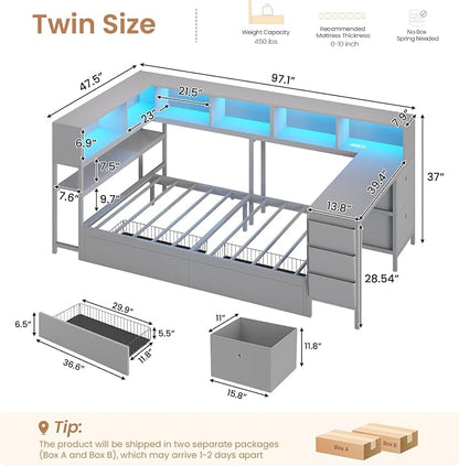 DICTAC Twin Corner Bed Frame - Image 3