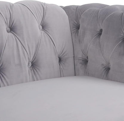 RARZOE Modern 2 Pieces Living Room Sofa Set, Contemporary Tufted Button Velvet - Image 5