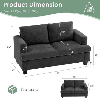 YOUDENOVA Sofa Couch, 3 Piece Set Comfy Sofa, 2 Loveseat & 3 Seater Sofa - Image 2
