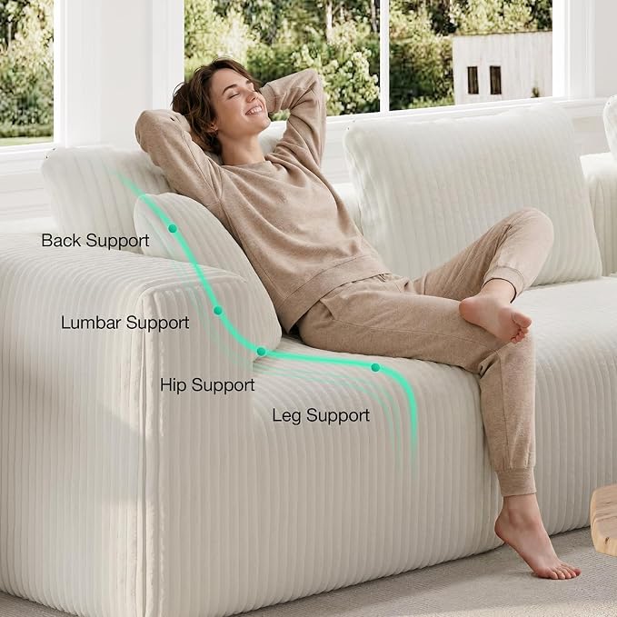 Novilla 141" Modular Sectional Sofa, Modern Cloud Sectional Couch - Image 9