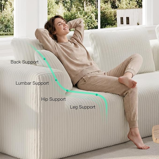Novilla 141" Modular Sectional Sofa, Modern Cloud Sectional Couch - Image 9