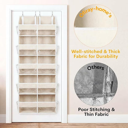 2 Pack Over the Door Organizer 5 Tiers, Extra Large Behind Door Storage of 10 - Image 7
