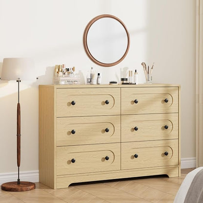Garvee 6 Drawer Dresser for Bedroom, Wooden Mid Century Modern Chest of Drawers - Image 3