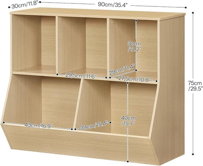 HOOBRO Kids Bookshelf, Bookcase Footboard, Toy Storage Cubby, Children's Toy - Image 3