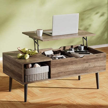 OLIXIS Wooden Coffee Table, Lift Top Coffee Table - Image 9