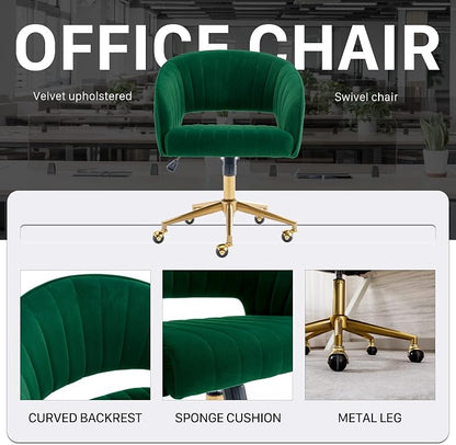 Home Office Chair Swivel Velvet Desk Chair Accent Armchair Upholstered Modern - Image 8