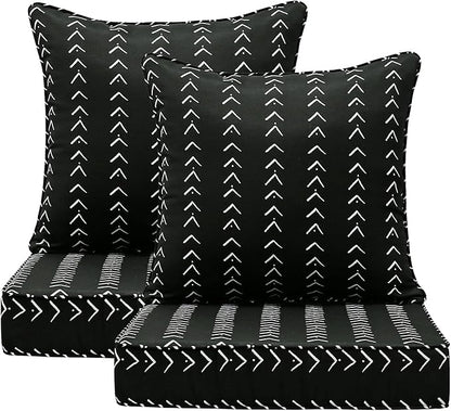 Outdoor Deep Seat & Back Cushion Set, 24 x 24 Inch Water Repellent and Fade by Supflourishia