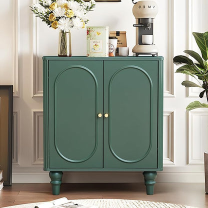 ORRD Fluted Storage Cabinet, Modern Credenza Wooden Accent Sideboard Buffet - Image 6