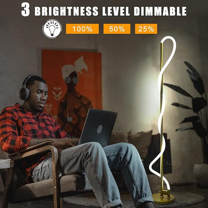 Modern LED Gold Floor Lamp, 3-Level Dimmable Flexible DIY Modeling Tall - Image 8