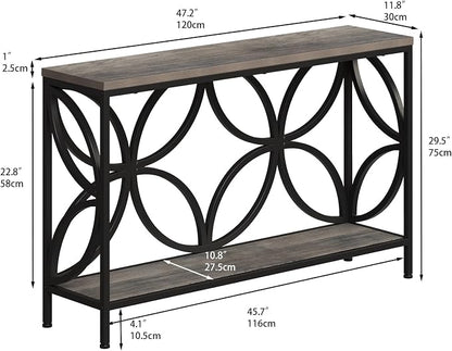GiftGo Narrow Sofa Table 47.2 Inch, Industrial Sofa Table Behind Couch - Image 2