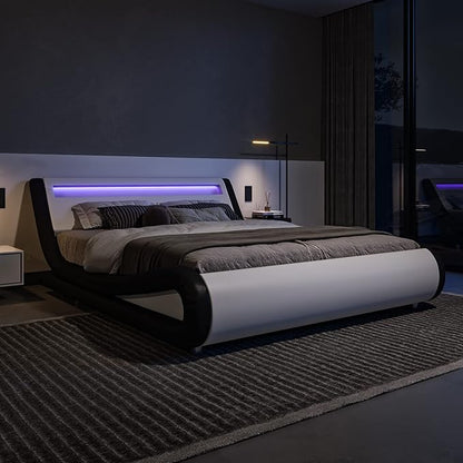 Allewie Full Size LED Platform Bed Frame - Image 3