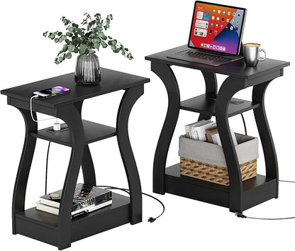 FROMJBEST Black End Table Set of 2 by FROMJBEST