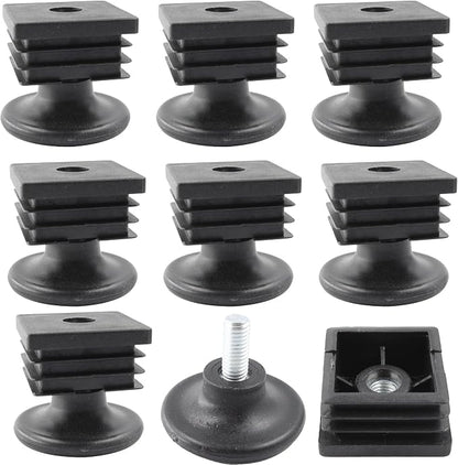 8Pcs Adjustable Leveling Feet 38 x 38mm Square Insert Kit Furniture Glide by Unknown