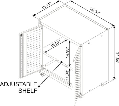 Manhattan Comfort Fortress Rolling Garage Storage Cabinet - Image 3