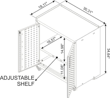 Manhattan Comfort Fortress Rolling Garage Storage Cabinet - Image 3