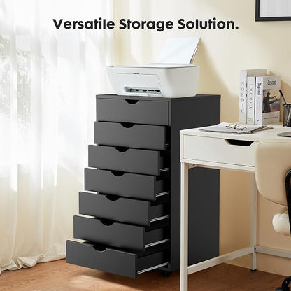 OLIXIS 7 Drawer Mobile File Cabinet Under Desk Storage Organization - Image 4