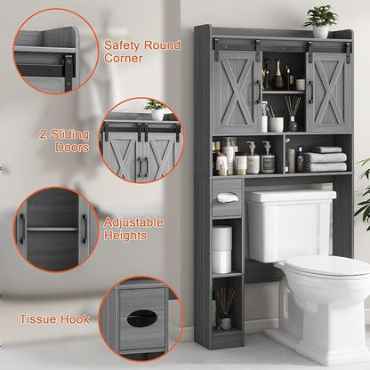 Farmhouse Over The Toilet Storage Cabinet - Image 3