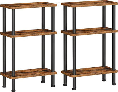 HOOBRO Narrow Side Table Set of 2, 3-Tier Slim End Table No Tools Needed by HOOBRO