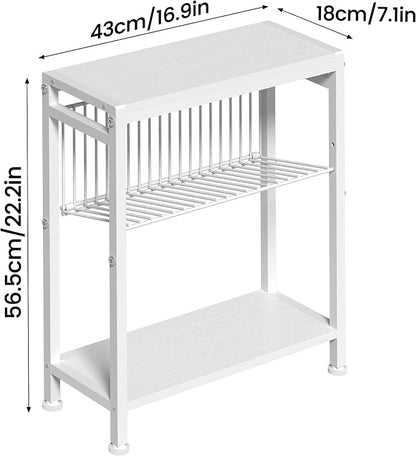 End Table Set of 2 for Small Space, 3-Tier Narrow Side Table - Image 3