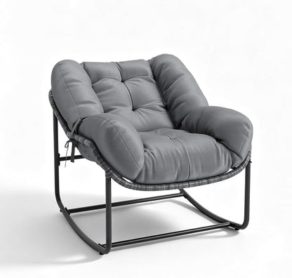 GarveeLife Outdoor Lazy Rocking Chair, Single Metal Rocker - Image 8
