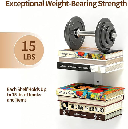 Invisible Floating Bookshelves 4 Tier, Heavy Duty Metal Book Organizer - Image 4
