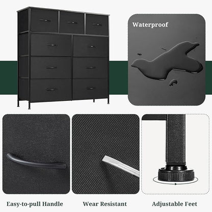 9-Drawer Dresser for Bedroom, Anti-Tip Tall Storage Organizer Chest of Drawers - Image 7