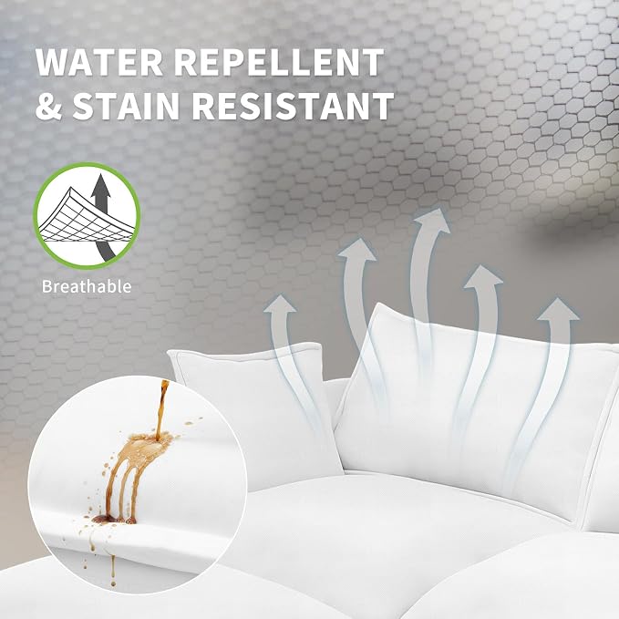 Waterproof Cloud Couch, 6 Seat U Shape Stain Resistant Modular Sectional Sofa - Image 3