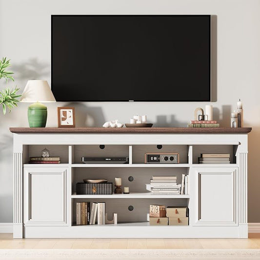IDEALHOUSE Farmhouse TV Stand for TVs Up to 75", Entertainment Center by IDEALHOUSE