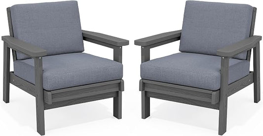 SERWALL HDPE Outdoor Furniture Set, 2 Piece All Weather Wood-Like Outdoor Sofa by SERWALL