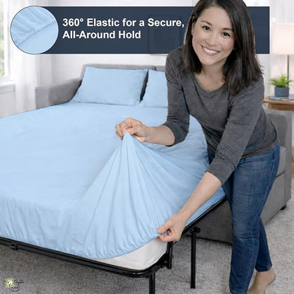 Cottington Lane Sleeper Sofa Sheets Full Size, 4 Piece Premium Quality 100% - Image 4