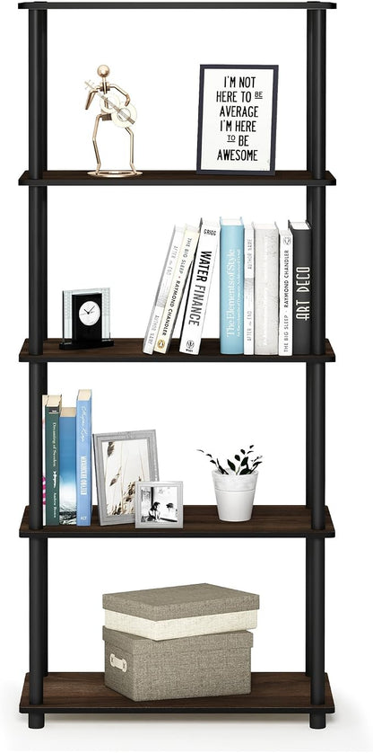 Furinno TURN-N-TUBE Storage Shelves, 5-Tier Book Shelf, Corner Shelf, Toolless - Image 4