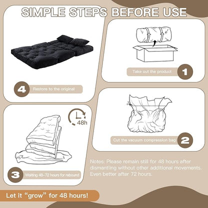 Folding Sofa Bed, Convertible Sleeper Chair - Image 9