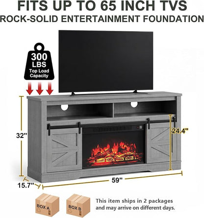 YESHOMY Fireplace TV Stand for Television up to 65+ Inch - Image 2
