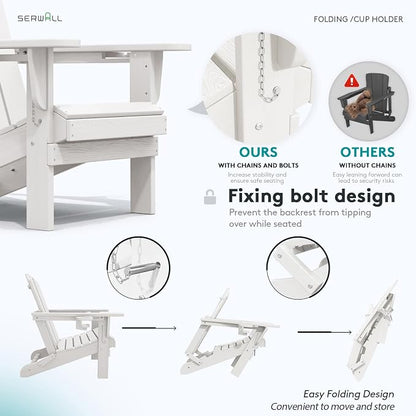 SERWALL Adirondack Chair with Cup Holders - Image 4