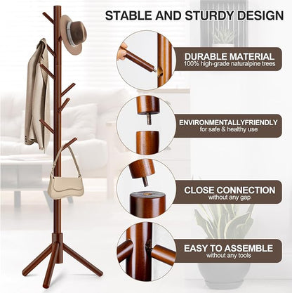 WANGMUXIA 2 PCS Coat Rack, Freestanding Coat Rack - Image 5