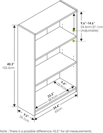 Furinno Jaya Book Shelf, 3-Tier Bookshelf, Standing Bookcase - Image 2