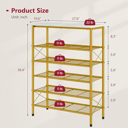 Tajsoon 6 Tier Shoe Rack Organizer - Image 3