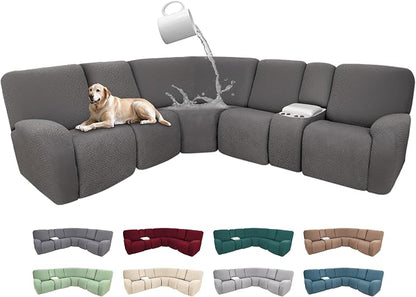 100% Waterproof Sectional Recliner Couch Covers by ROFASVCO