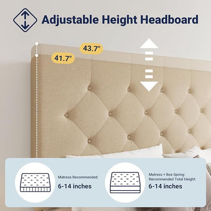 Allewie Upholstered King Size Platform Bed Frame - Image 4
