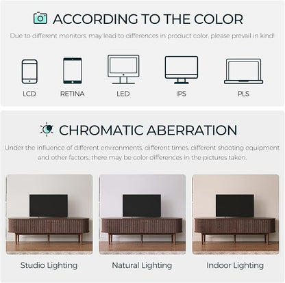 LINSY HOME 70" Fluted TV Stand for TVs up to 80 Inch, Mid Century Modern - Image 8