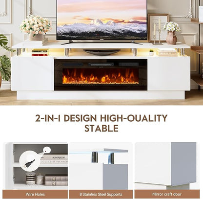 70" TV Stand & Entertainment Center, Media Console - Image 7