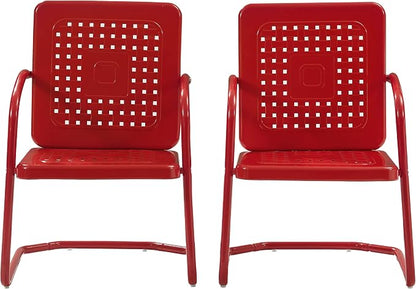 Crosley Furniture Bates 2-Piece Outdoor Chair Set, Retro Metal Patio Chairs - Image 4