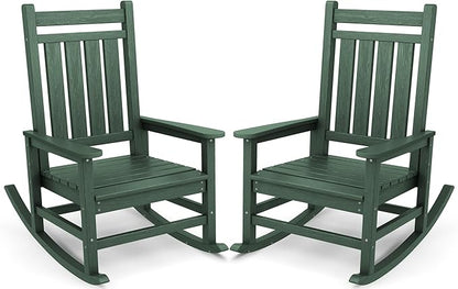 SERWALL Oversized Outdoor Rocking Chair Set of 2, HDPE Rocker by SERWALL