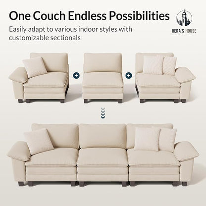 HERA'S HOUSE 88" Modular Sectional Sofa, L Shaped Couches - Image 7