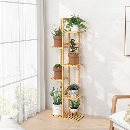 Laiensia Bamboo Plant Stand Rack 6 Tier, Indoor&Outdoor Planter Display Shelves - Image 2