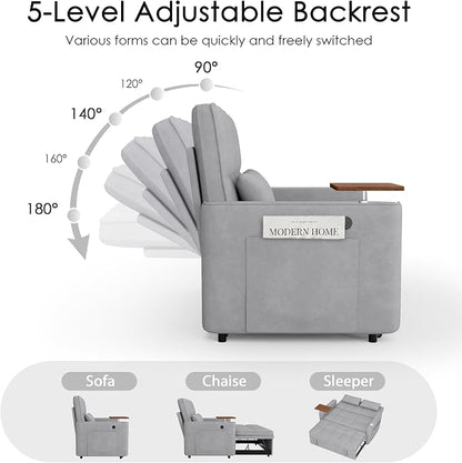 54'' Sleeper Sofa Bed, Convertible Pull Out Couch Futon - Image 6