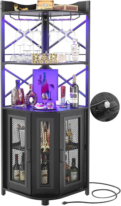 Aheaplus Corner Bar Cabinet by Aheaplus