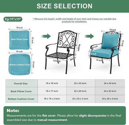 Summsun Faux Linen Outdoor Chair Cushions, Water Resistant Backrest and Deep - Image 8
