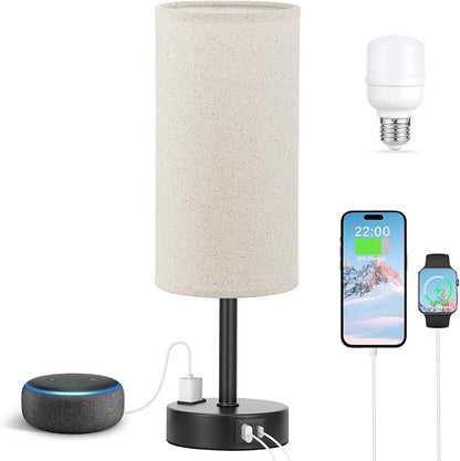 Fenmzee Beige Touch Table Lamp for Bedroom - Image 6