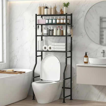 GloTika 4-Tier Over Toilet Storage - 150lb Total Capacity Metal Bathroom by QualityHomewareTimlessComfort